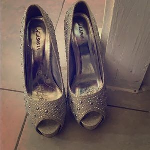 Silver Shoes With Stones